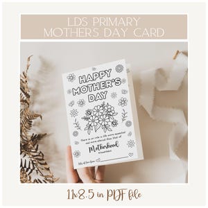 Tarjeta del Día de la Madre de la Primaria SUD, Hoja de trabajo del Día de la Madre de la Primaria, Actividad del Día de la Madre, Frase del Día de la Madre, Tarjeta para colorear del Día de la Madre SUD, Mamá