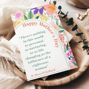Tarjeta con cita del Día de la Madre SUD, Tarjeta del Día de la Madre SUD, Tarjeta de ministración del Día de la Madre, Cita del Día de la Madre, Cita del Día de la Madre SUD