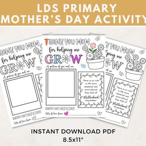Actividad del Día de la Madre de la Primaria SUD, Hoja de trabajo del Día de la Madre de la Primaria, Actividad del Día de la Madre, Frase del Día de la Madre, Tarjeta del Día de la Madre para Niños, SUD