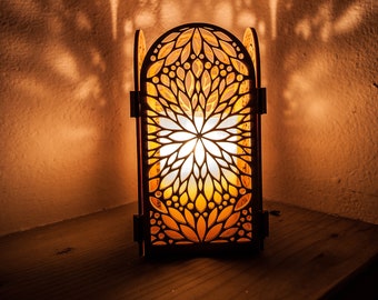 Wooden candle holder, romantic lamp, romantic light, tealight holder, wooden tea light, mood lighting