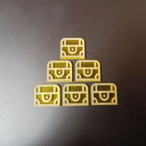 treasure tokens, gold tokens, chest tokens, money tokens, board game token, resource token, resource tokens, board game accessories