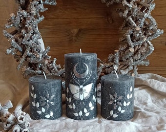 "Snowmoth" candle set