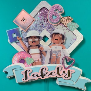 Roblox Cake Topper, roblox girl party, roblox girl cake topper, Roblox theme birthday party, Roblox party, Roblox birthday party,