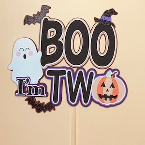 Boo I’m two cake topper, Halloween cake topper, Halloween theme, personalized Halloween birthday decorations, Halloween theme cake topper,
