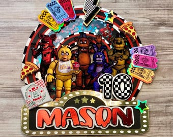 Five Nights At Freddy’s Cake Topper/ FNAF Cake Topper/ Freddy's Birthday Party Decor/ Five nights at Freddy’s theme birthday party