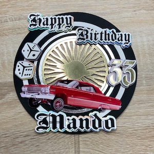 Lowrider Cake Topper, Oldies Cake Topper, Impala Cake Topper, Lowrider Birthday, Lowrider Theme Birthday, Cholo Birthday Party, Cholo Bday
