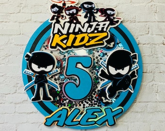 Ninja kidz cake topper, Cake toppers, Ninja kidz, Birthday Topper, Shaker Cake Topper, Ninja theme birthday, Ninja Kidz birthday