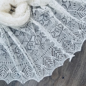 Lace Bridal Shawl: Hand-Knitted Mohair Wedding Wrap