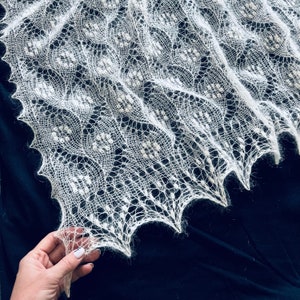 Hand Knit Mohair Lace Shawl: Estonian Bridal Shawl with Nupps