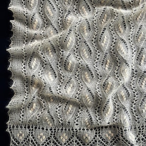 Hand Knit Mohair Lace Shawl: Bridal Wedding Stole