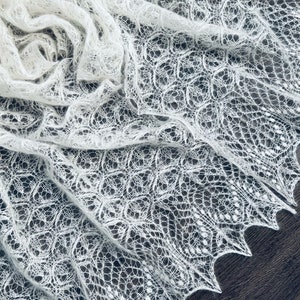 Hand Knit Mohair Lace Shawl: Estonian Bridal Shawl