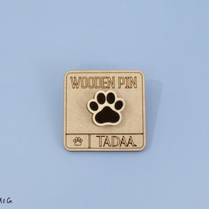 Wooden Pin Badge \u2014 Balloon Dog \u2014 Allsorts Collection \u2014 Illustrated Gift \u2014 Brooch