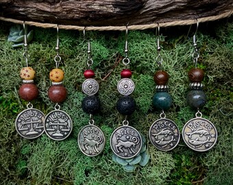 Boho Zodiac Earrings Collection: Jewelry for Astrology Lovers | Boho Jewelry | Hippie Jewelry | Astrology Zodiac Earrings | Handcrafted