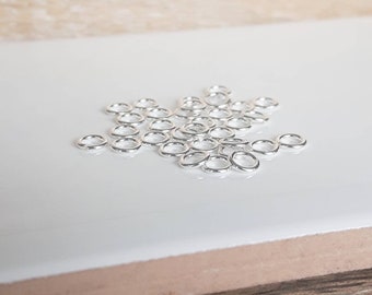 25 Pcs ~ 5 mm or 6 mm X .7 closed .925 Sterling Silver Jump Ring ~ Silver Findings Canada