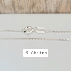 5 Pcs Box Chain 07 ~ Solid  .925 Sterling Silver Chain ~ Jewelry Supplies Canada