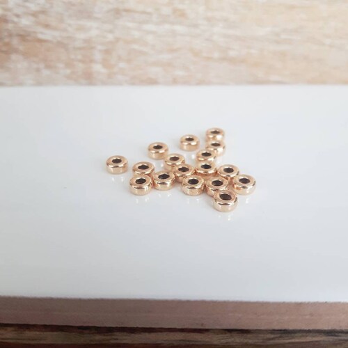 14K Gold Filled Stopper Double Beads 34mm Seamless Smart Etsy