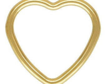 2 Pcs 14K Gold Filled Heart Charm ~ Gold Filled Findings ~ Jewelry Findings Canada