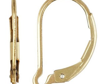 1 Pair Interchangeable 14K Gold Filled Lever Back Ear Wires ~ Gold Filled Jewelry Findings Canada