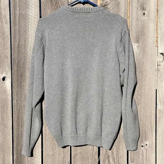VINTAGE 1990's Bill Blass gray crew neck cable kn… - image 6