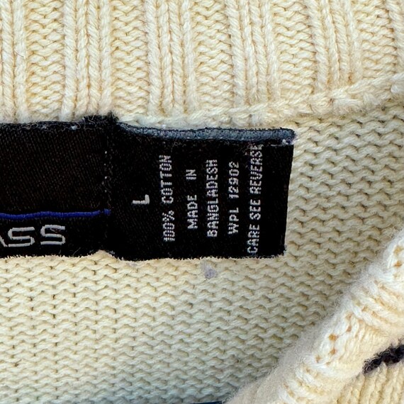 VINTAGE 1990's Bill Blass yellow crew neck cable … - image 6