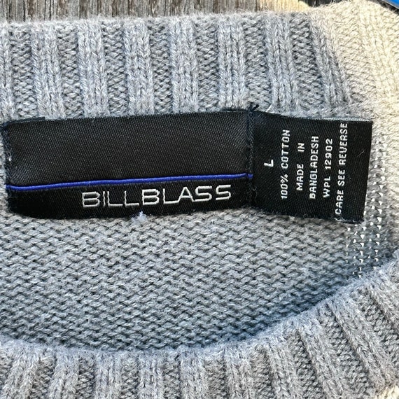 VINTAGE 1990's Bill Blass gray crew neck cable kn… - image 4