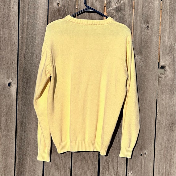 VINTAGE 1990's Bill Blass yellow crew neck cable … - image 4