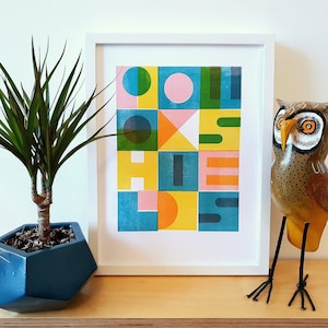 Pollokshields Shapes Print. A colourful geometric design celebrating Glasgow Southside.