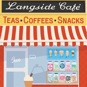 Langside Café, Glasgow Print. Illustration of the much loved cafe and ice cream parlour in the Southside.