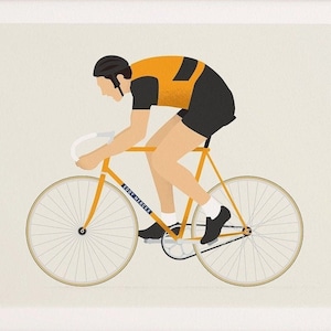 Cycling Print of Eddy Merckx. Hour Record Holder, Tour de France Winner and Cycling Legend.