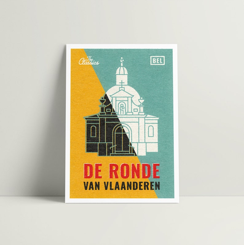 Cycling Art Print TOUR OF FLANDERS. Giclée poster of 'De Etsy