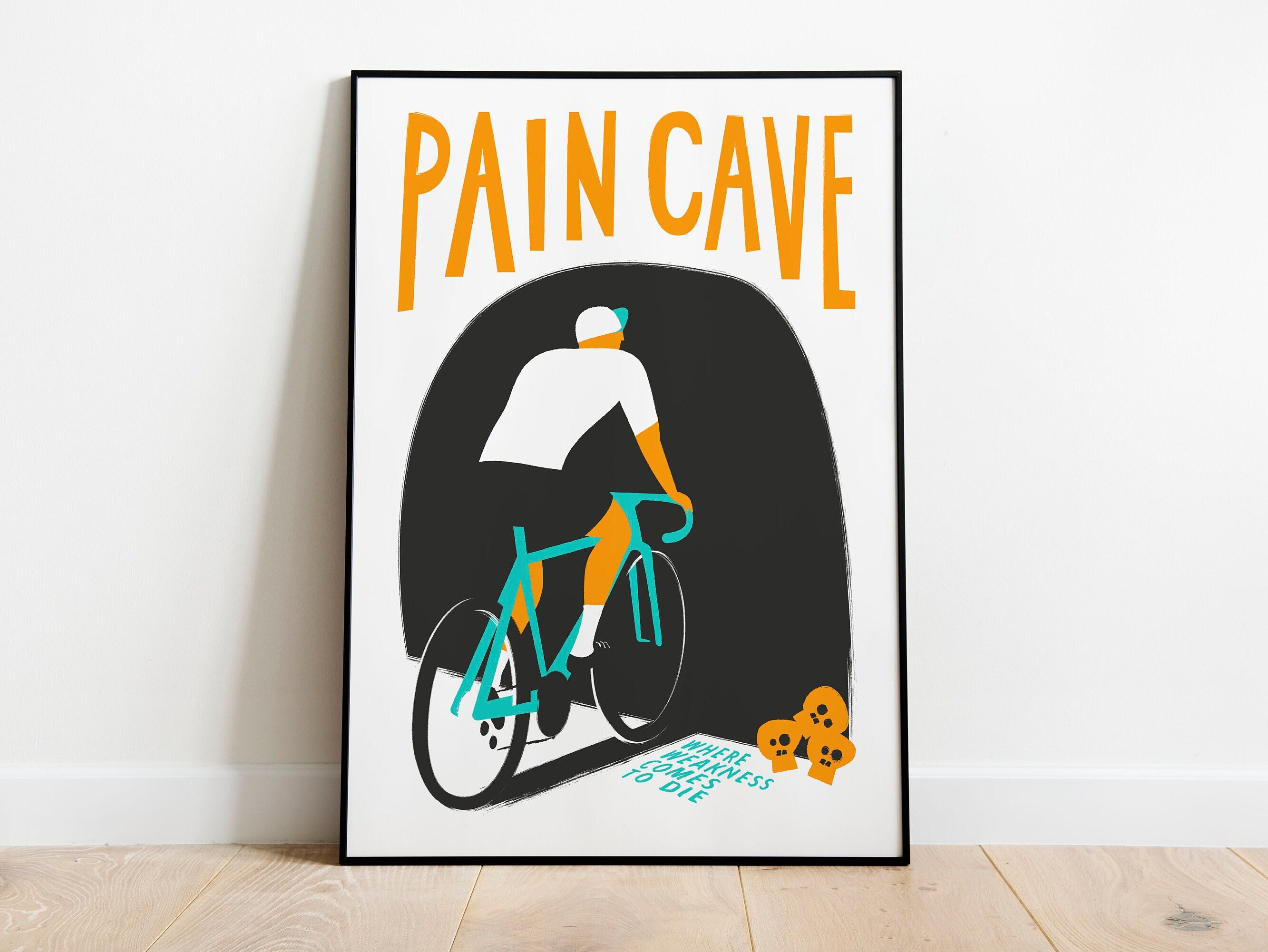 Pain Cave Cycling Print. Bike Poster Illustration Art for the - Etsy