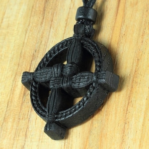 Brigid cross St Brigids cross Bridgids cross St brigid cross necklace  Celtic necklace Made of bog oak