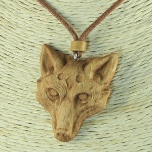 wolf necklace wolf pendant Wood necklace