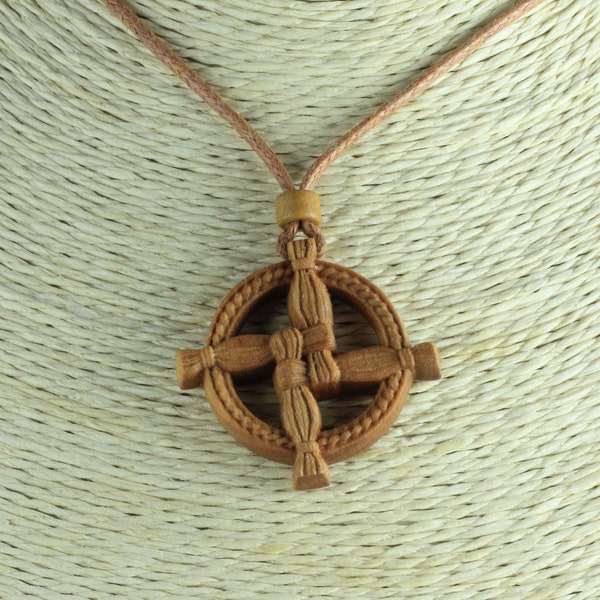 St Brigids cross Bridgids cross Wood necklace Celtic necklace