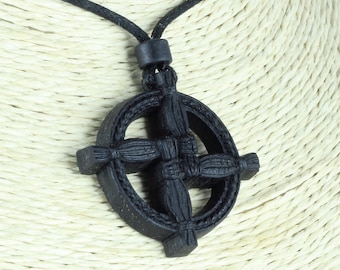 Brigid cross St Brigids cross Bridgids cross St brigid cross necklace  Celtic necklace Made of bog oak