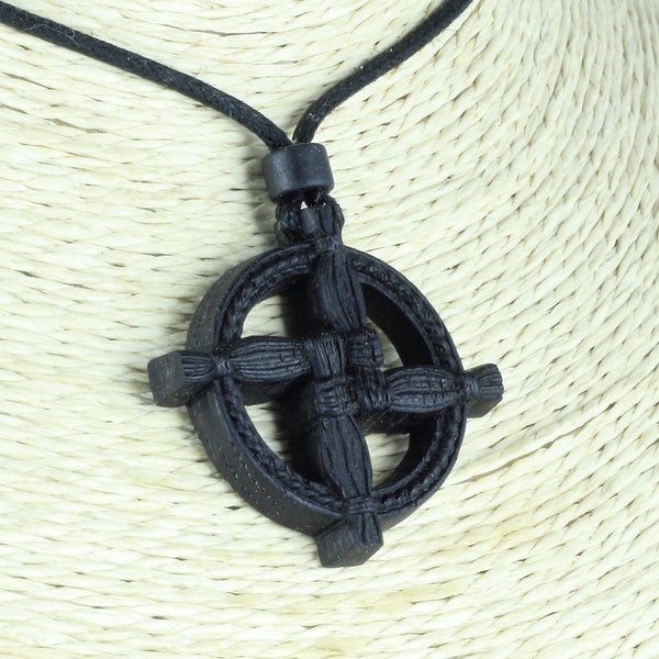 Brigid cross St Brigids cross Bridgids cross St brigid cross necklace  Celtic necklace Made of bog oak