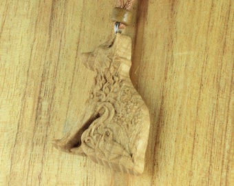 Fox necklace Fox pendant Wooden Fox necklace Fox charm