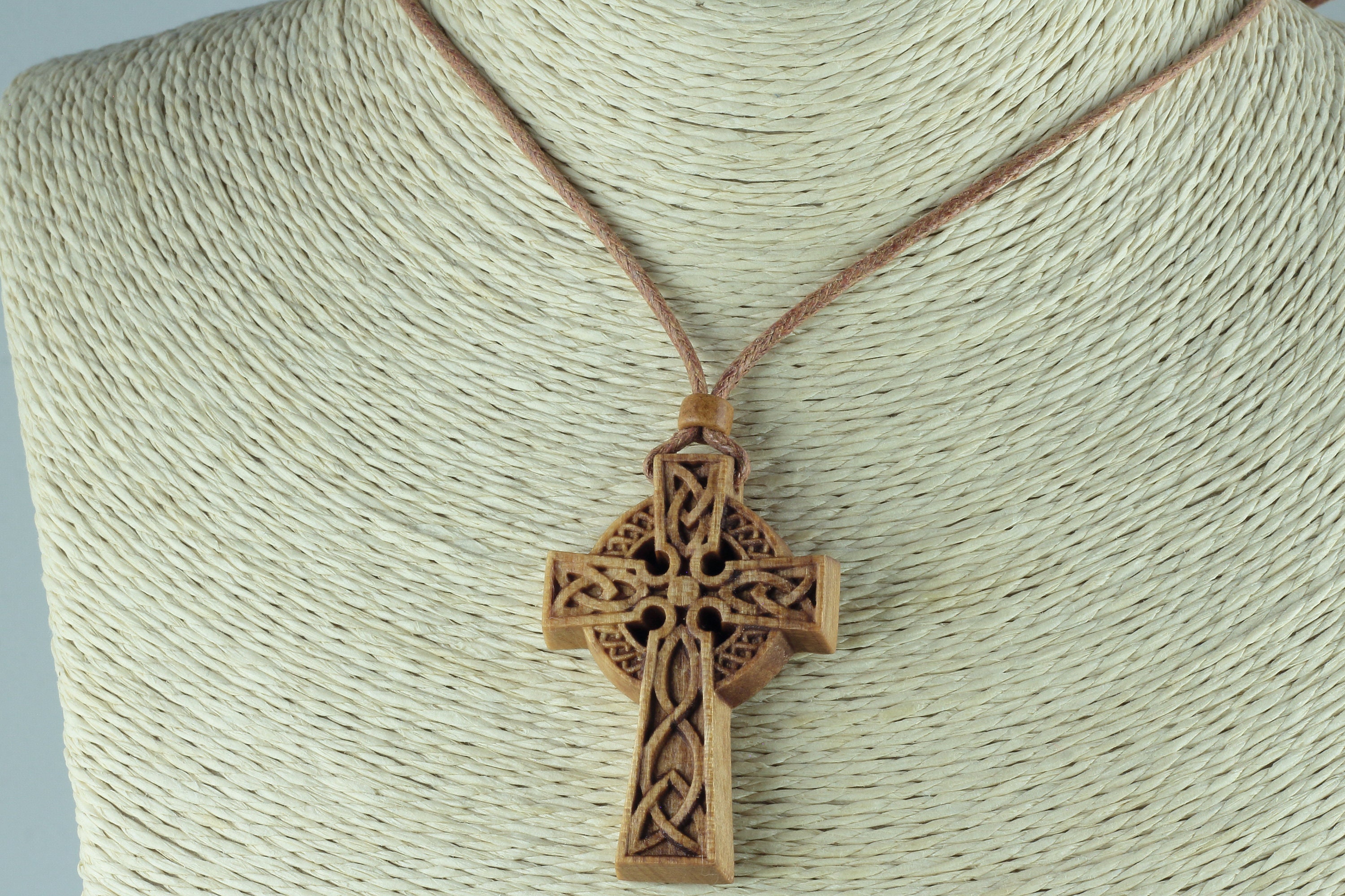 Celtic cross Celtic necklace Irish cross necklace Wood Etsy
