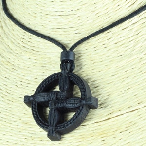 Brigid cross St Brigids cross Bridgids cross St brigid cross necklace Celtic necklace Made of bog oak image 2