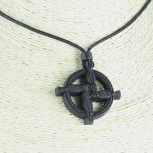 Brigid cross St Brigids cross Bridgids cross St brigid cross necklace Celtic necklace Made of bog oak image 3