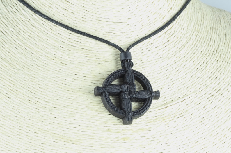 Brigid cross St Brigids cross Bridgids cross St brigid cross necklace Celtic necklace Made of bog oak image 3