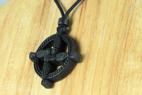 Bog Oak St. Brigid's Cross Necklace - Celtic Irish Jewelry