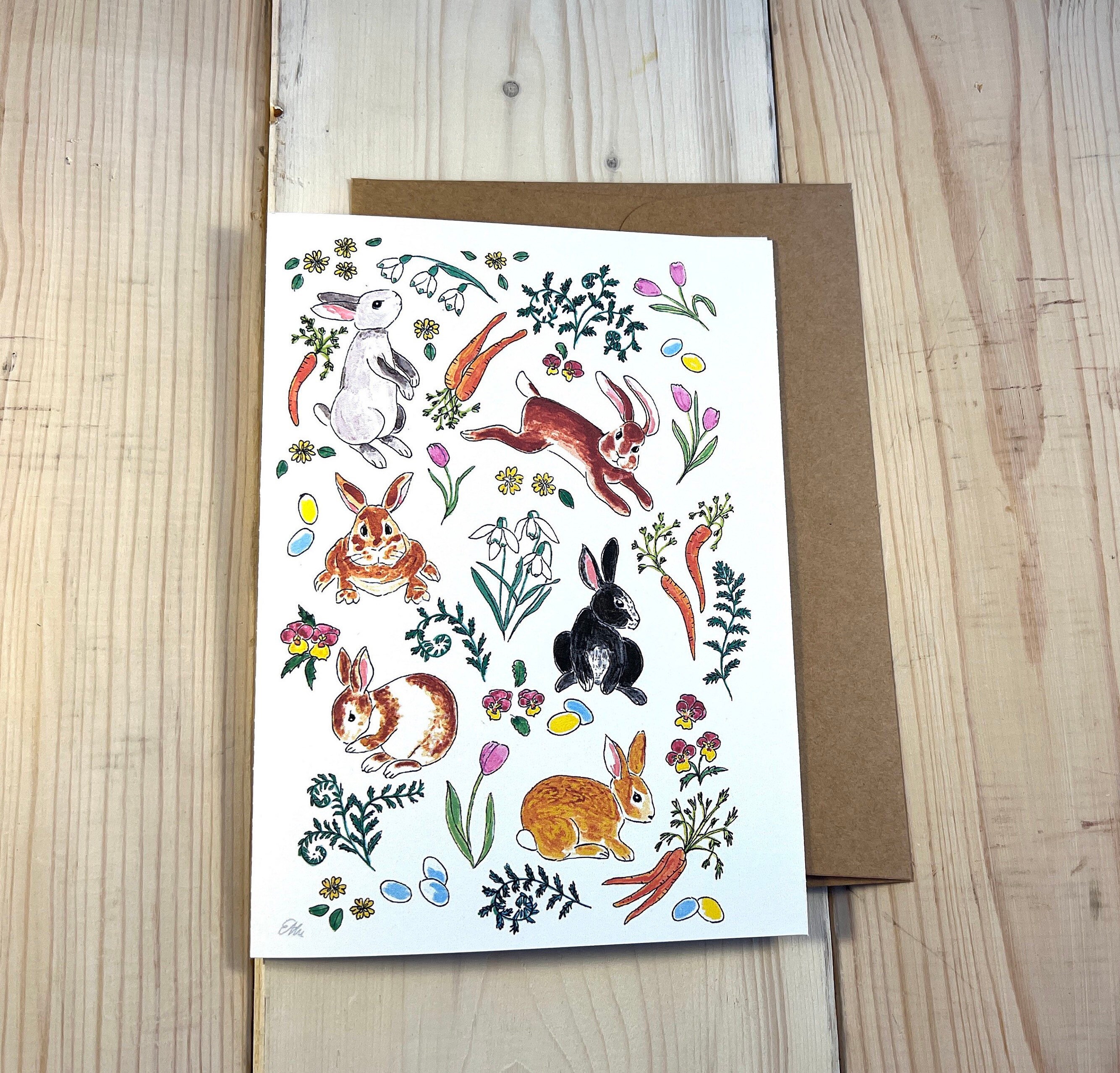 Happy Bunny Card, Bunny Card, Card for Birthday, Rabbit Easter Card ...