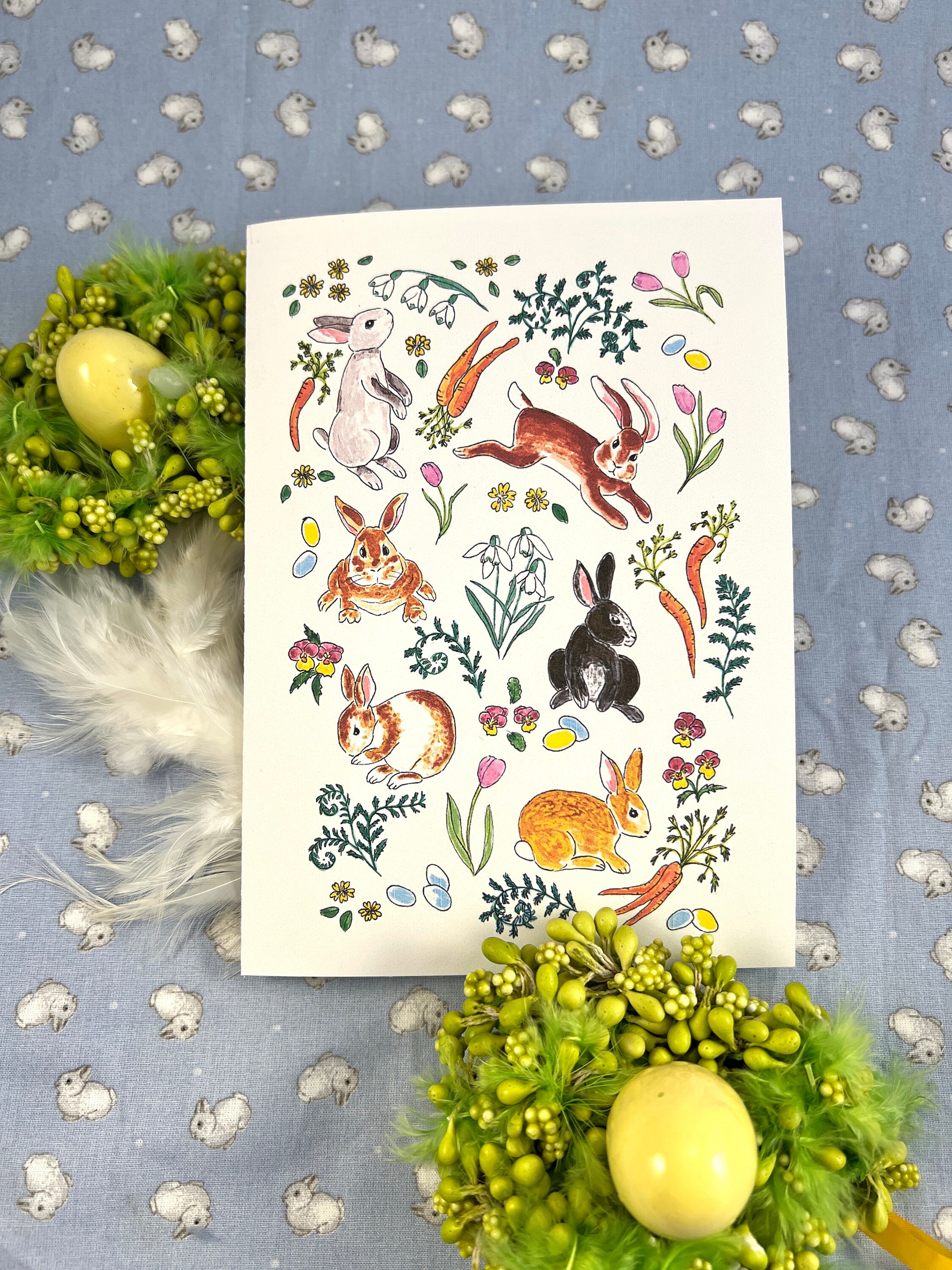 Happy Bunny Card, Bunny Card, Card for Birthday, Rabbit Easter Card ...