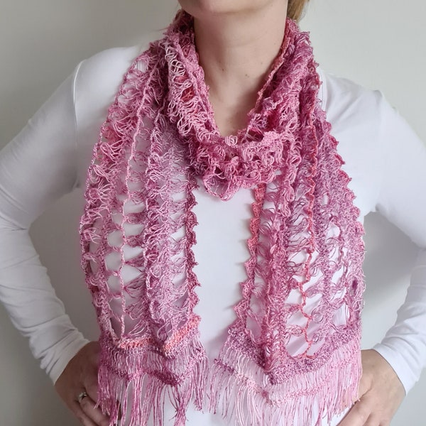 Hairpin Shell Shawl - crochet digital pdf pattern download