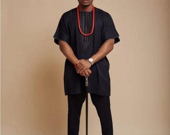 Handmade African Men's 2-Piece Outfit: Wedding/Groom Suit