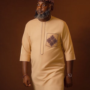 Chimeze African men shirt and matching pant/2 piece set/men&#39;s kaftan/wedding suit/prom dress/groom suit/handmade clothing/Senator suit