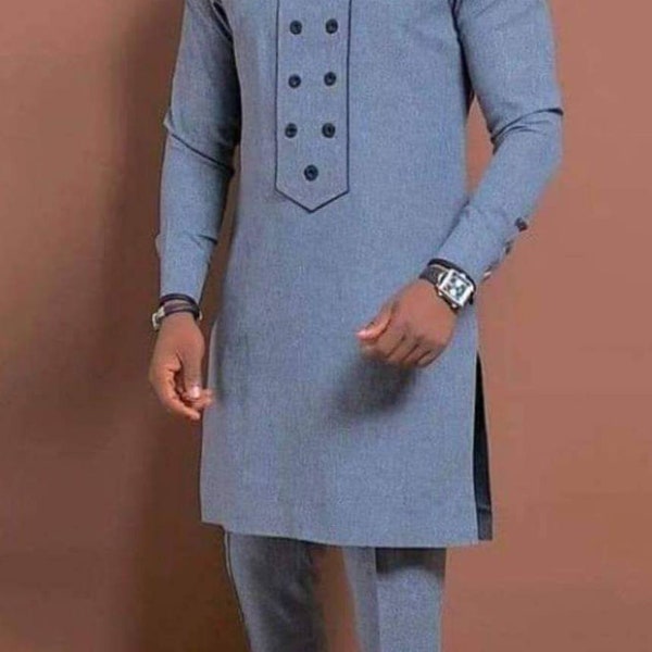 Item 028 _ Jide African men suit/Senator wear/African clothing/African men clothing/African men shirt /dashiki/Kaftan/prom/groom suit