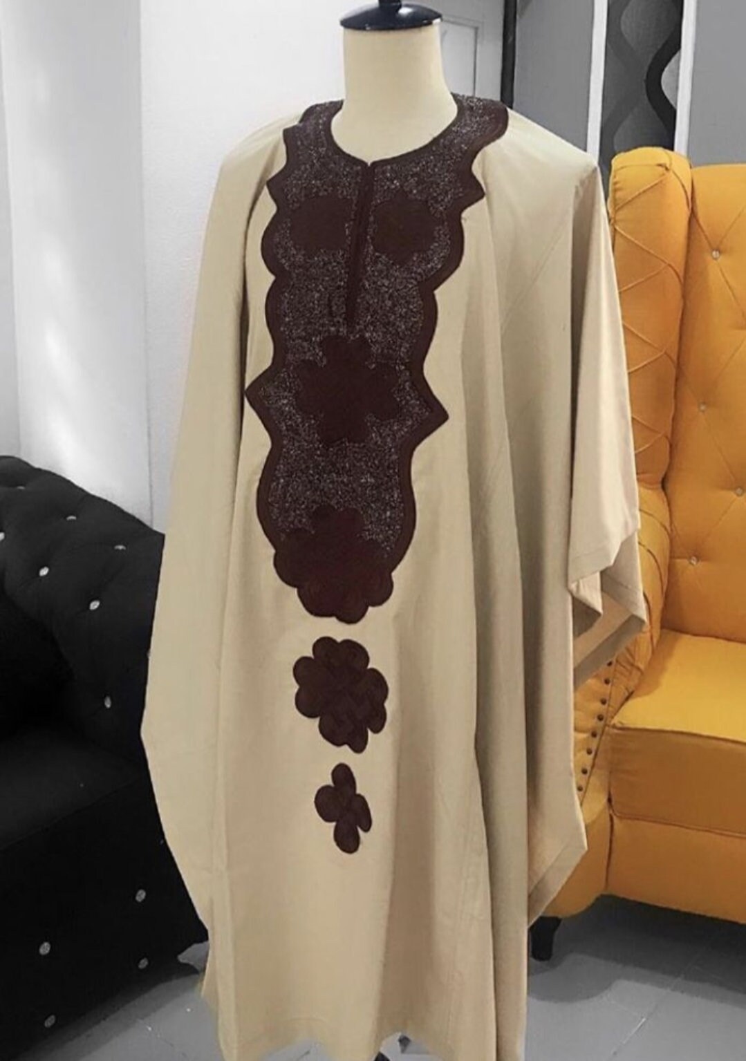 Handmade Men's Agbada 3-Piece Set: Traditional Wedding Groom Suit