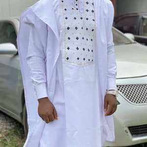 TrendinAfrican agbada, 3 Piece set/African men clothing/wedding suit/prom dress/ groom suit/dashiki/Senator wear/men outfit/Traditional wear